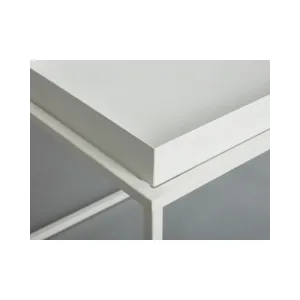 TAVOLINO METALLO 80X45X45 CM BIANCO