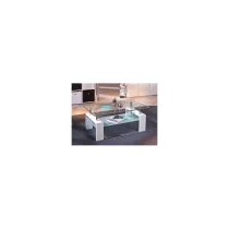TAVOLO DOPPIO VETRO LACCATO BIANCO 100x60x45h  CM