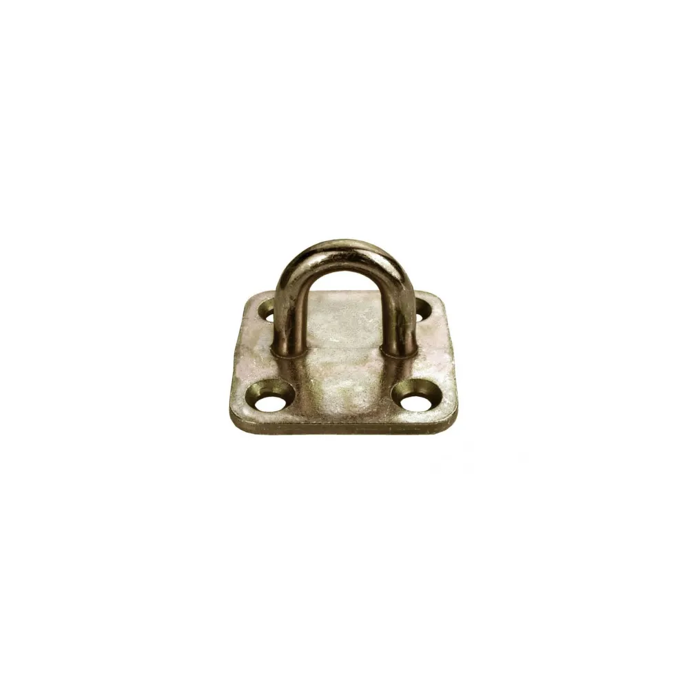 Occhiolo su piastra 36 x 36 x 3,0 mm. - zincato giallo Occhiolo su piastra 36 x 36 x 3,0 mm. - zincato giallo