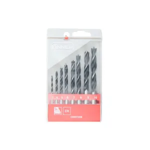 Set punte elicoidali per legno da Ø 3 a 10 mm. 8 pz.
