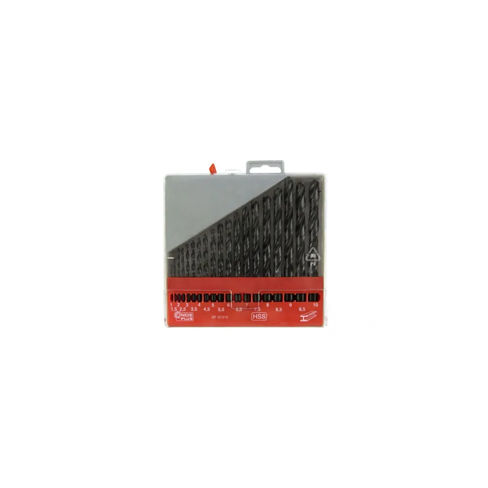 Set punte per metallo HSS da Ø 1 a 10 mm. 19 pz.