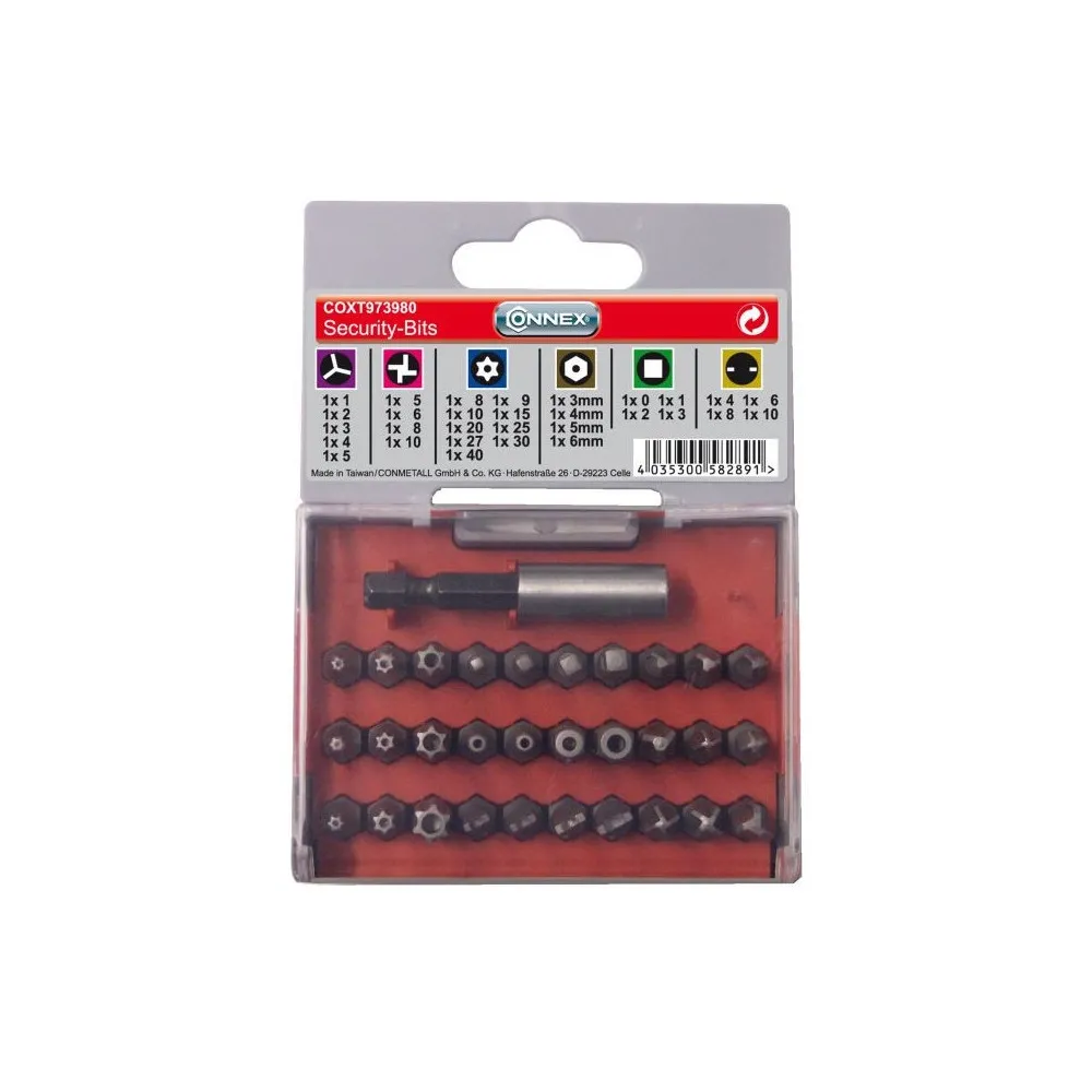 Set inserti "Security" 30 pz. + supporto magnetico Set inserti "Security" 30 pz. + supporto magnetico