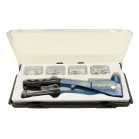 SET RIVETTATRICE CON RIVETTI ASSORTITI IN CONFEZIONE DI PLASTICA