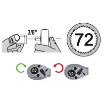 SET BUSSOLE CON CRICCHETTO 3/8 " (Comprende 11 Pezzi)