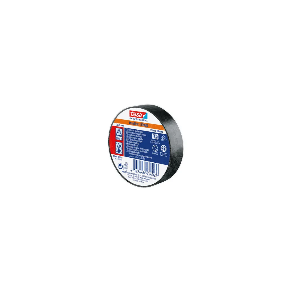 NASTRO ISOLANTE CERTIFICATO NERO 19mm. x 25mt. NASTRO ISOLANTE CERTIFICATO NERO 19mm. x 25mt.