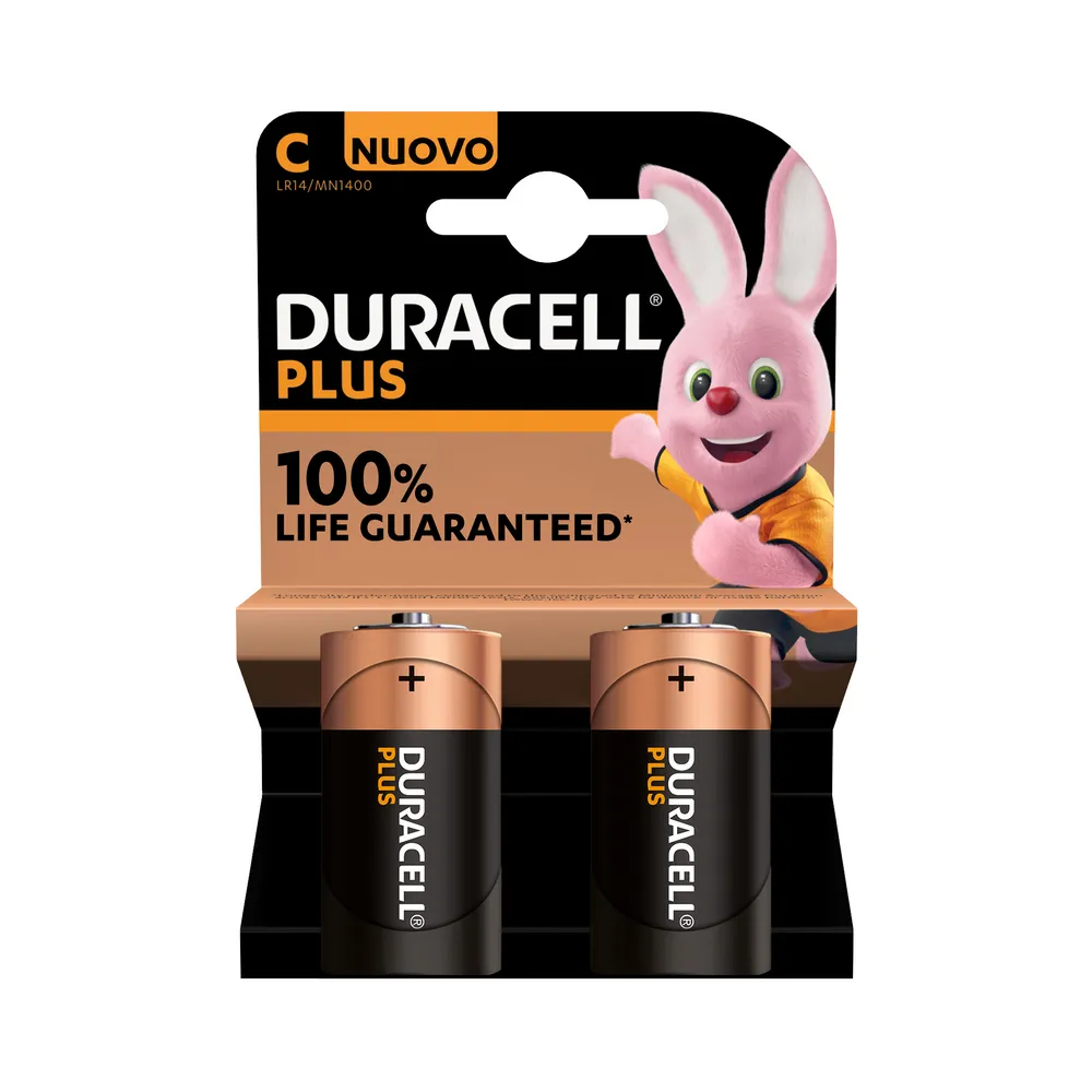 DURACELL PLUS C BATTERIE 1/2 TORCIA D'ALCAINA MX1400 2PZ