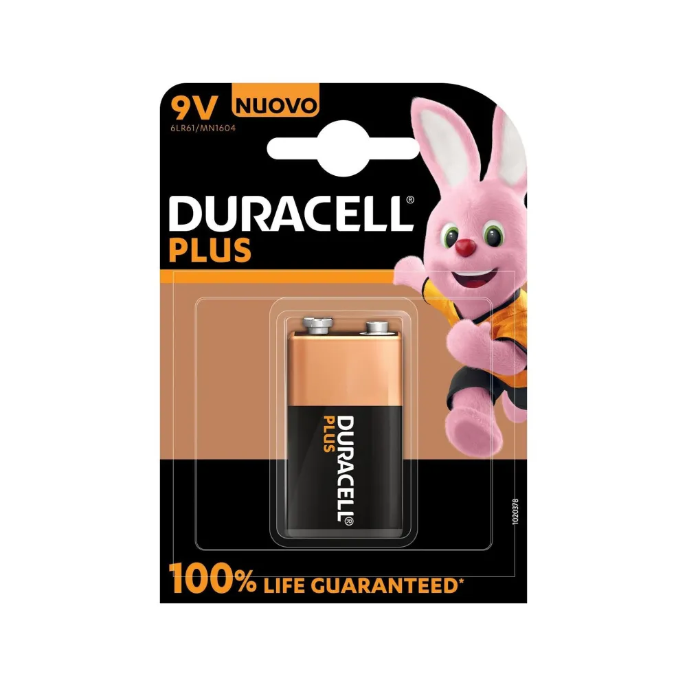 BATTERIA PLUS 100 BATTERIA TRANSISTOR 9V DURACELL BATTERIA PLUS 100 BATTERIA TRANSISTOR 9V DURACELL
