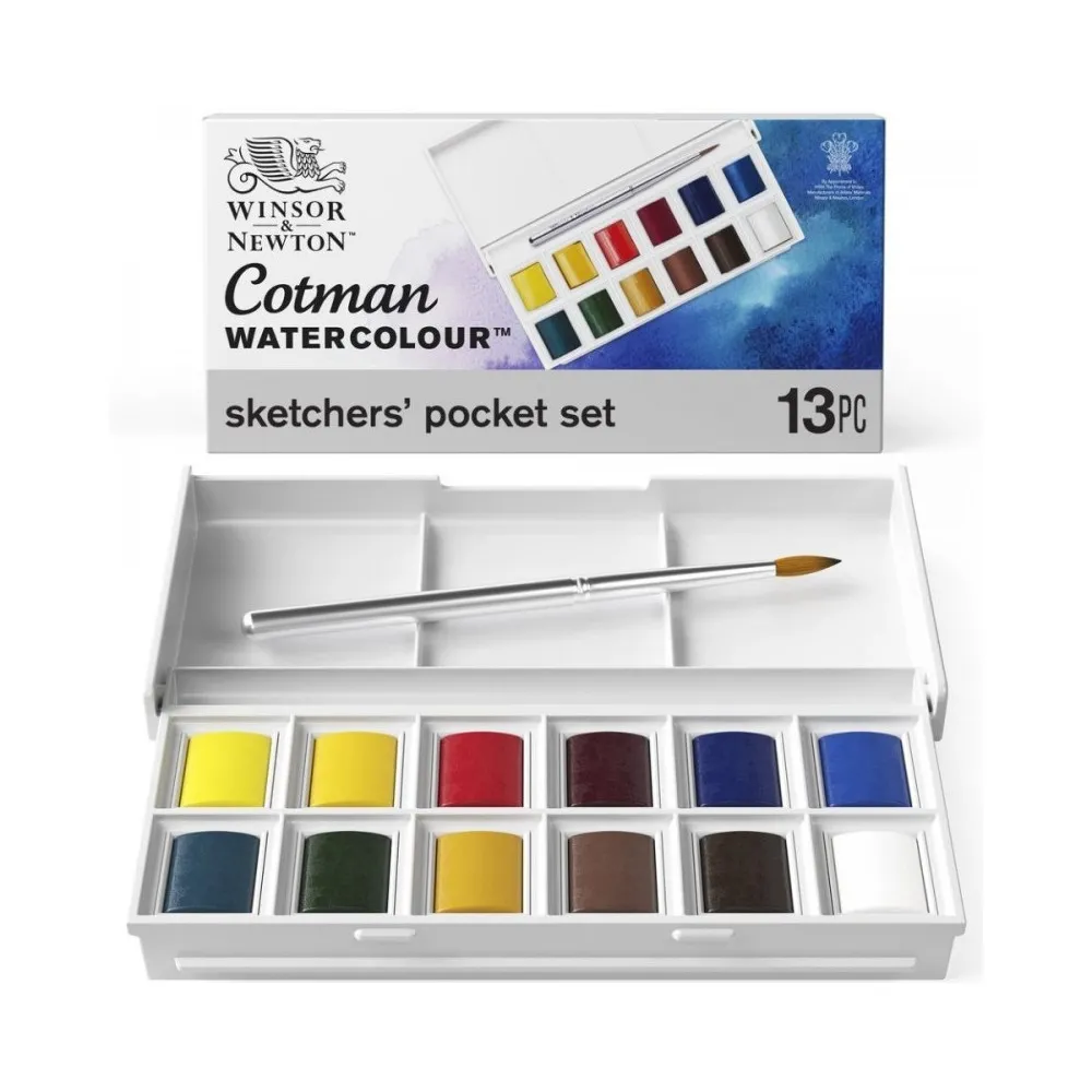 ACQUERELLI COTMAN 12 COLORI CON MINI PENNELLO ACQUERELLI COTMAN 12 COLORI CON MINI PENNELLO