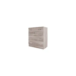 KIT CASSETTIERA 4 CASSETTI 90X80X45CM ROVERE GRIGIO