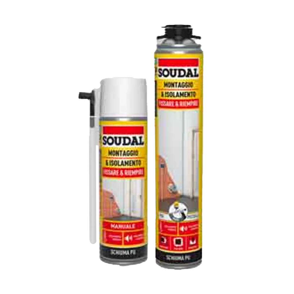 SCHIUMA POLIURETANICA UNIVERSALE SOUDAL 750 ml - Manuale (Non necessita di pistola) SCHIUMA POLIURETANICA UNIVERSALE SOUDAL 750 ml - Manuale (Non necessita di pistola)