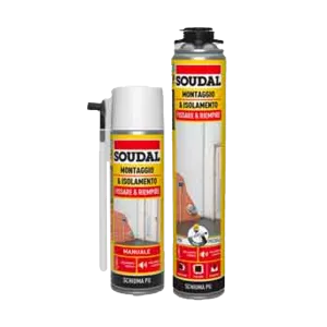 SCHIUMA POLIURETANICA UNIVERSALE SOUDAL 750 ml - Manuale (Non necessita di pistola)