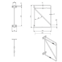 REGGIMENSOLA 21X17CM NERO OPACO MODELLO "ROD"