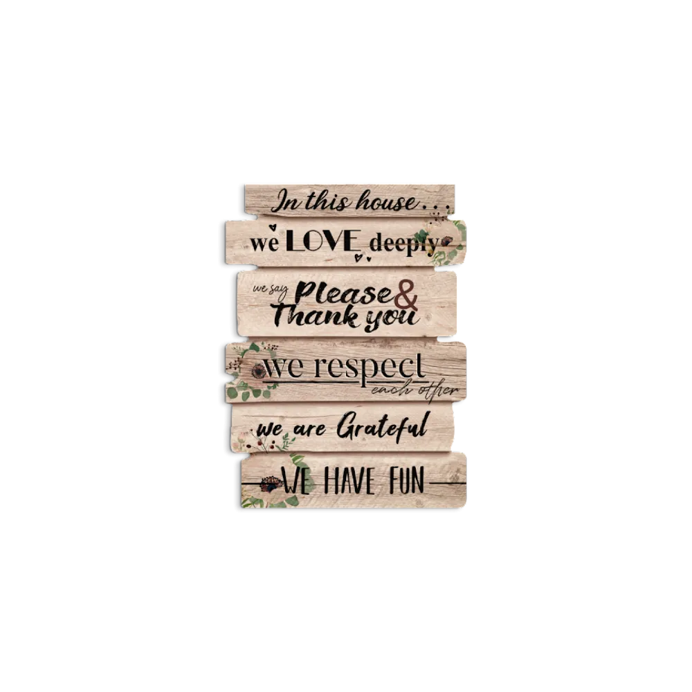DECORAZIONE MURALE "IN THIS HOUSE" 40X50CM