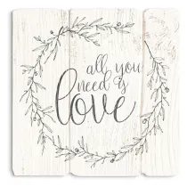 SIGNS 30X30 SG014 WHITE LOVE