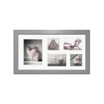 CORNICE MULTIFOTO IN LEGNO "MALMO" 23X46CM GRIGIO