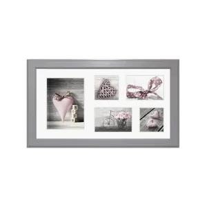 CORNICE MULTIFOTO IN LEGNO "MALMO" 23X46CM GRIGIO