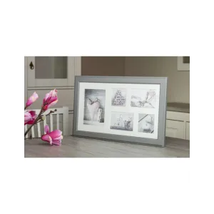 CORNICE MULTIFOTO IN LEGNO "MALMO" 23X46CM GRIGIO