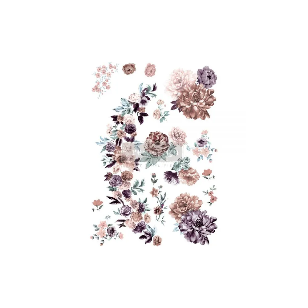 REDESIGN DECOR TRANSFERS "BURGUNDY ROSE GARDEN" 61x89CM REDESIGN DECOR TRANSFERS "BURGUNDY ROSE GARDEN" 61x89CM