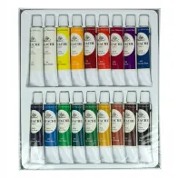 SCATOLA 18 COLORI ASSORTITI TEMPERA TUBETTI 12 ML.