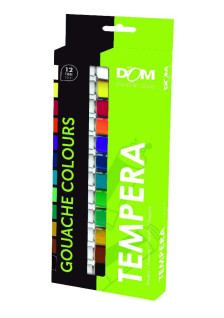 Boîte de 12 tubes de gouache extra fine multicolore de 7,5 ml.