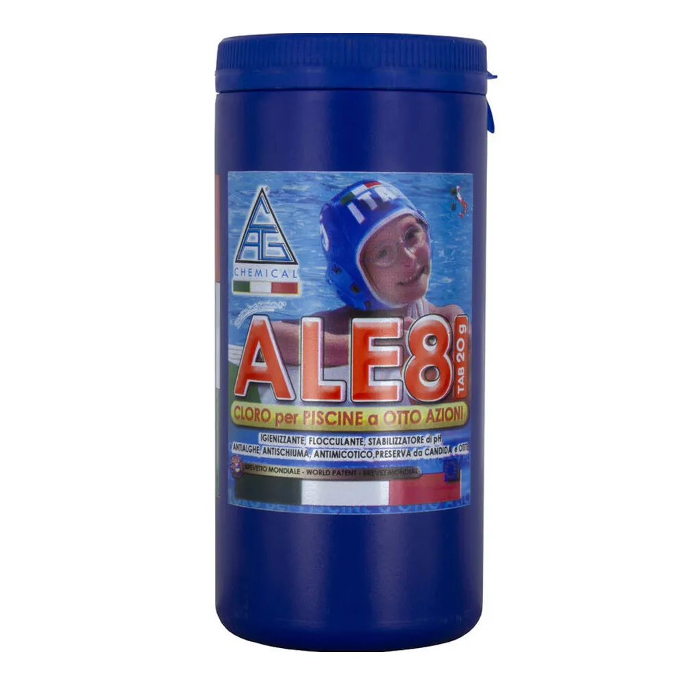 CLORO 8 FUNZIONI PER PISCINE PASTIGLIE GR.20 KG.1 CLORO 8 FUNZIONI PER PISCINE PASTIGLIE GR.20 KG.1