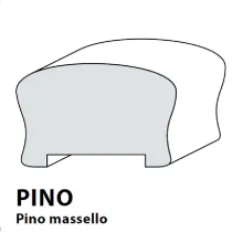 CORRIMANO IN PINO MASSELLO 55x35 mm (3 mt) Con Scavo 37x5 mm