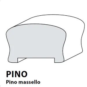 CORRIMANO IN PINO MASSELLO 55x35 mm (3 mt) Con Scavo 37x5 mm