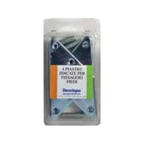 PIASTRA ZINCATA BLISTER CON 4 PERNI A VITE 4 PZ