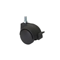 RUOTA GEMELLATA IN NYLON CON FRENO Ø50MM. CON PERNO