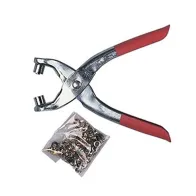 Pinza per occhielli + 100 occhielli assortiti