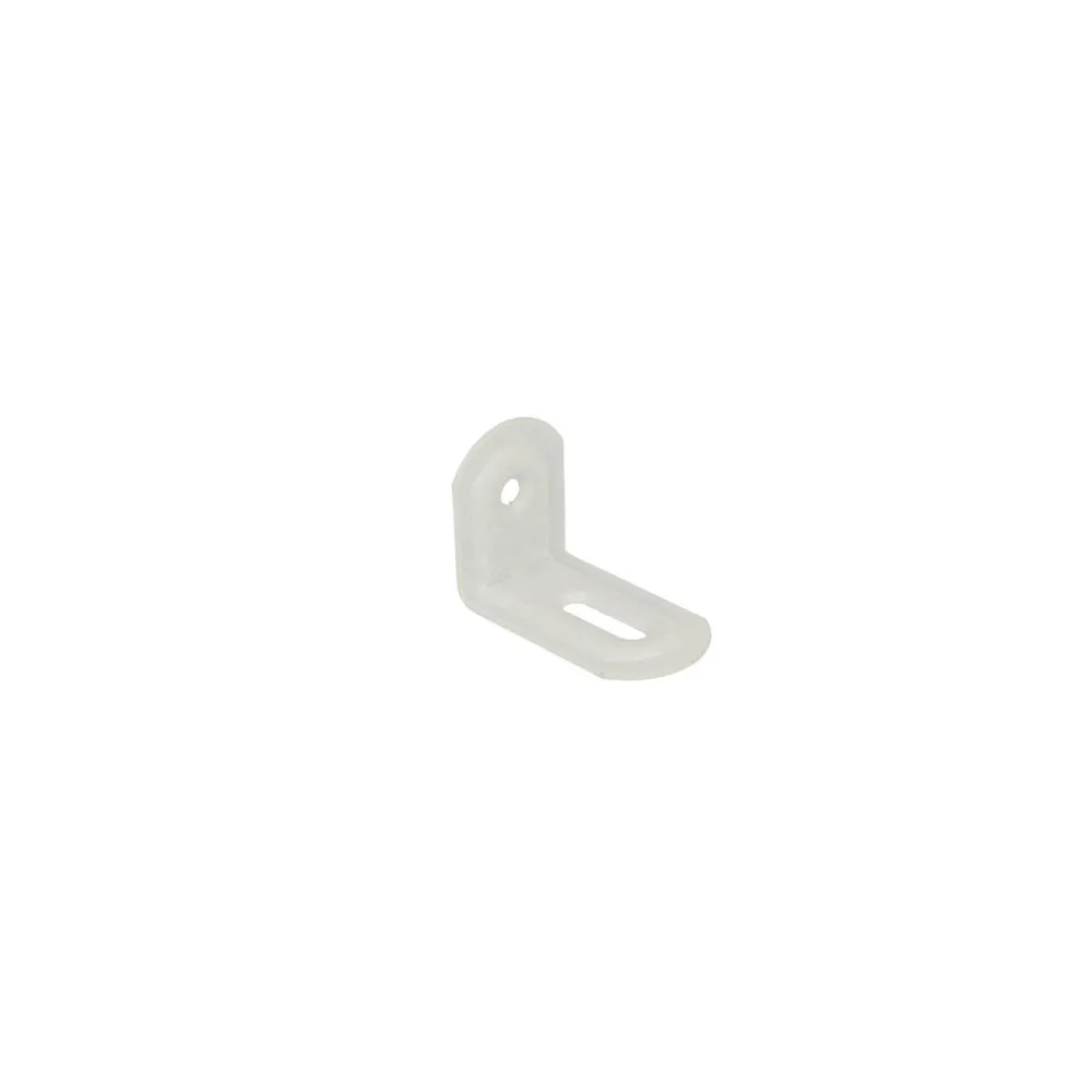 Lastrine ad angolo con asola in acciaio colore bianco 23x28x38 mm. (4 pz) Lastrine ad angolo con asola in acciaio colore bianco 23x28x38 mm. (4 pz)