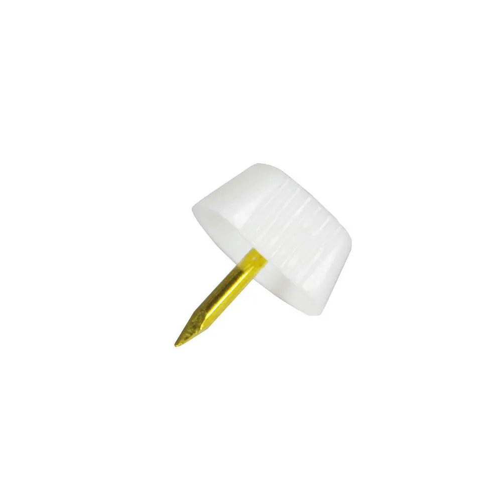 Reggipiani con chiodo in plastica bianca 16 pz. Reggipiani con chiodo in plastica bianca 16 pz.