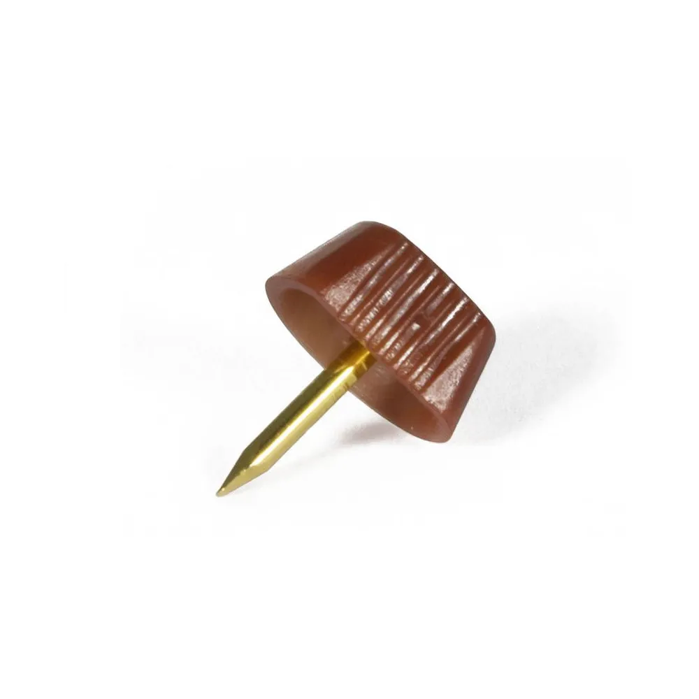 Reggipiani con chiodo in plastica marrone 16 pz. Reggipiani con chiodo in plastica marrone 16 pz.