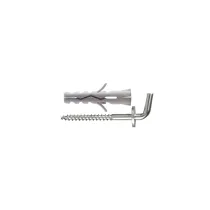 Tasselli in nylon Ø 6 x 30 senza collarino con gancio corto a vite 12 pz.