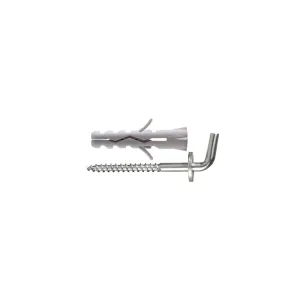 Tasselli in nylon Ø 6 x 30 senza collarino con gancio corto a vite 12 pz.
