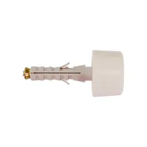 Tassello in nylon Ø 9 x 40 con paracolpo in gomma bianco 2pz.