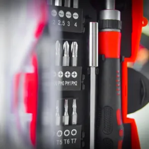Set bit assortiti con prolunga da 120 mm. 18 pz.