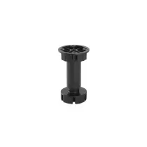 Piede Tondo Regolabile in Plastica Ø 28 - H. 100 mm Nero - Senza Vite