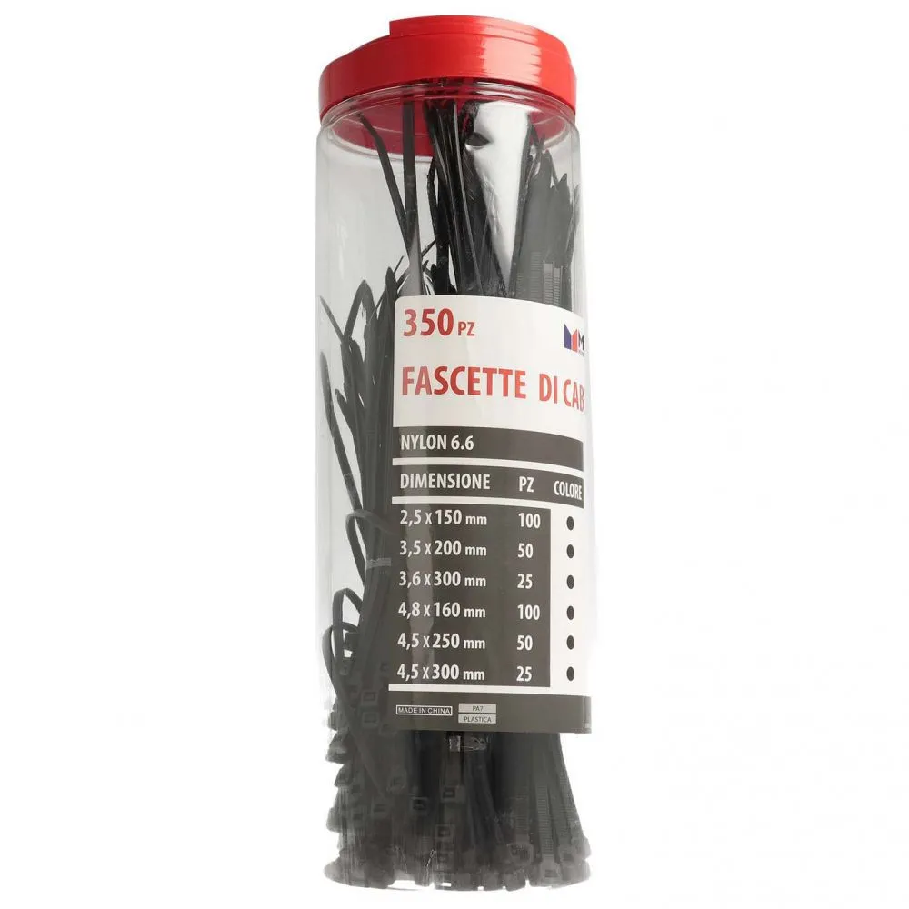BOX FASCETTE NERE VARIE MISURE 350 PZ BOX FASCETTE NERE VARIE MISURE 350 PZ
