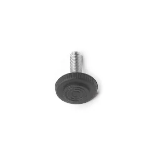 Piede tondo regolabile in acciaio base in plastica Ø32mm - M10 x 25 - 4pz nero