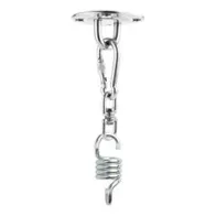 GANCIO GIREVOLE PER ANCORAGGIO A SOFFITTO BASE TONDA ACCIAIO INOX + KIT FISSAGGIO