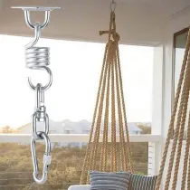GANCIO GIREVOLE PER ANCORAGGIO A SOFFITTO BASE TONDA ACCIAIO INOX + KIT FISSAGGIO