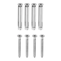GANCIO GIREVOLE PER ANCORAGGIO A SOFFITTO BASE TONDA ACCIAIO INOX + KIT FISSAGGIO