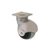 RUOTA SFERICA PIROETTANTE IN GOMMA GRIGIA Ø45MM. CON PIASTRA