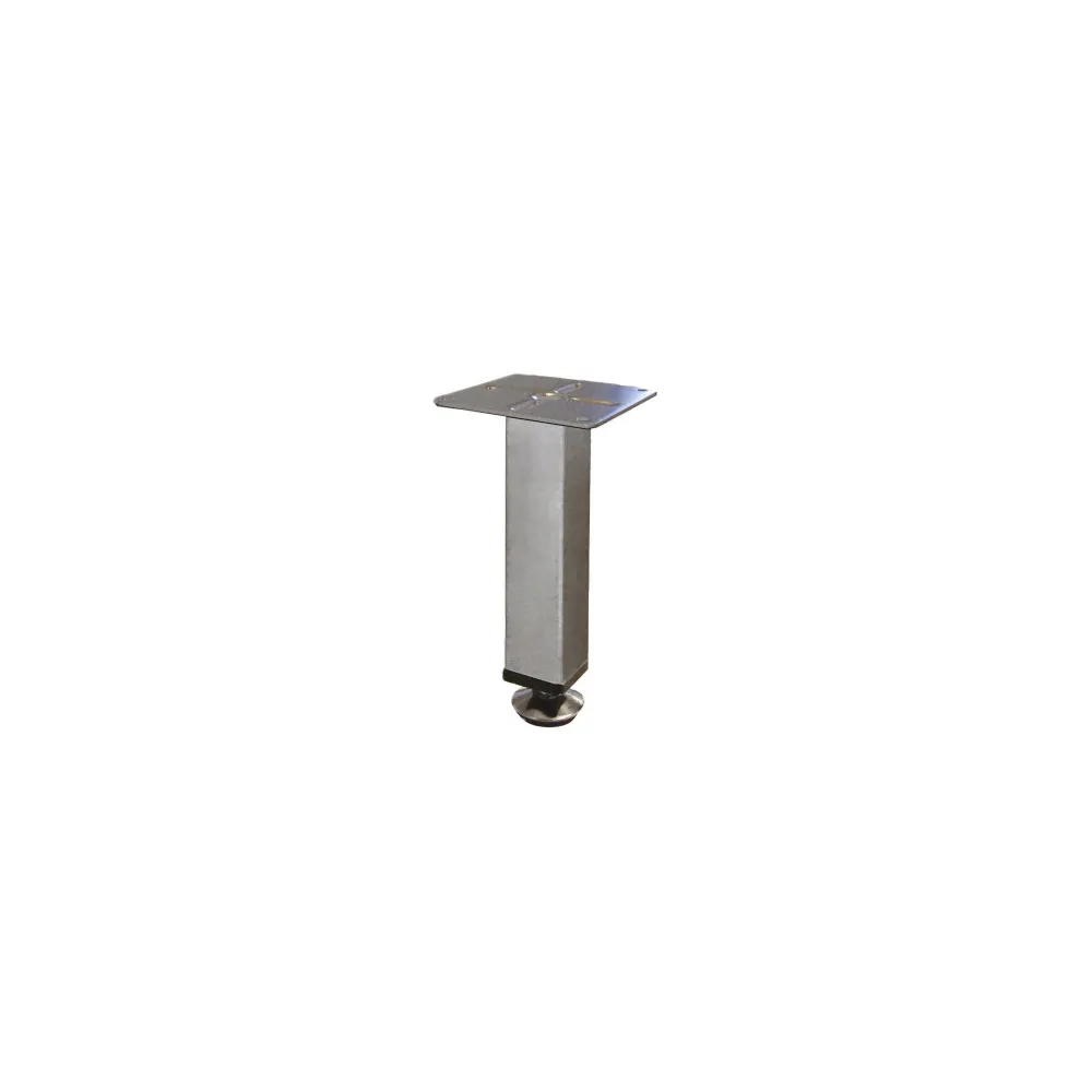 Piedino quadro regolabile, con flangia Ø 25x25 H.100mm. in alluminio Piedino quadro regolabile, con flangia Ø 25x25 H.100mm. in alluminio
