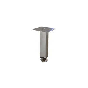 Piedino quadro regolabile, con flangia Ø 25x25 H.100mm. in alluminio