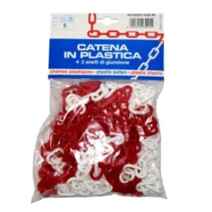 Catena segnaletica - bianco/rosso - 5 mt.