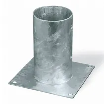 Ancoraggio d'appoggio per pali tondi Ø 80 x 150 x 150 mm.