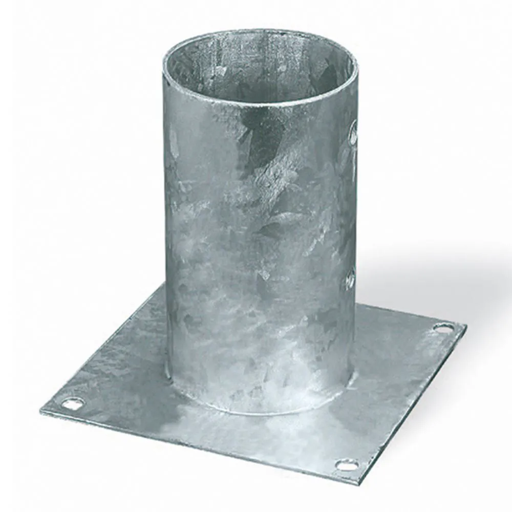 Ancoraggio d'appoggio per pali tondi Ø 100 x 150 x 150 mm. Ancoraggio d'appoggio per pali tondi Ø 100 x 150 x 150 mm.