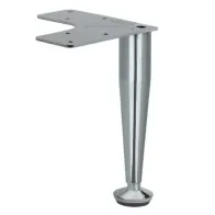 PIEDINO CONICO IN METALLO CON FLANGIA TRIANGOLARE H.100 PST 98X98 CROMOSATINATO